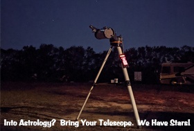 Telescope set up for star gazing.
